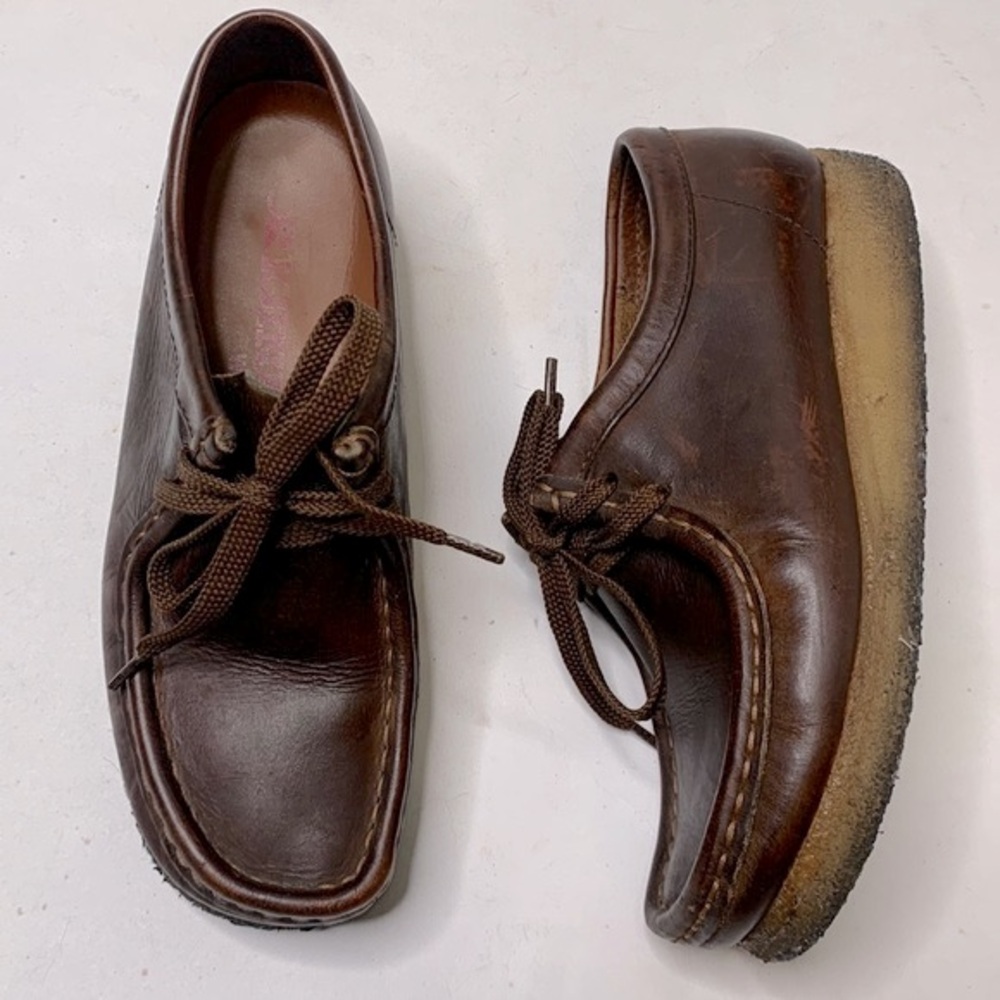 Clarks Originals Wallabee Chukka 38257 Leather Beeswax Crepe Sole S-036 Sz 6.5